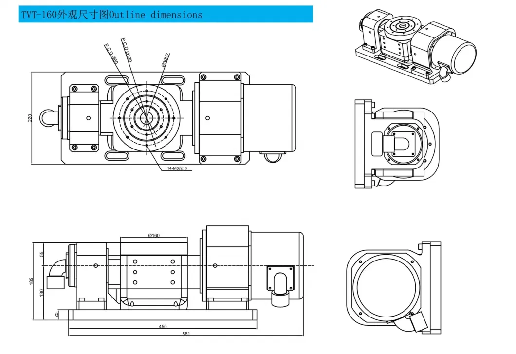 High Precision 5th Axis CNC Tilting Rotary Linear Work Table for CNC Milling and Lathe Machine/ Machine Tools Accessories